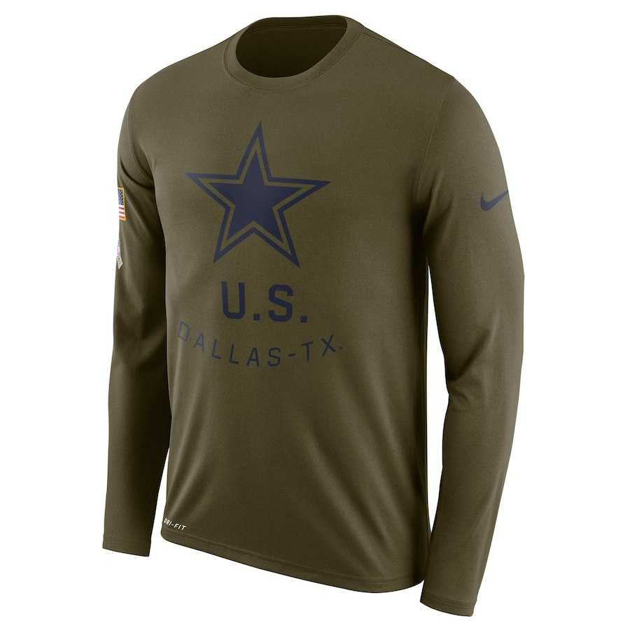 Men's Dallas Cowboys Nike Salute to Service Sideline Legend Performance Long Sleeve T-Shirt Olive,We sell and wholesale Men's Dallas Cowboys Nike Salute to Service Sideline Legend Performance Long Sleeve T-Shirt Olive on line form chian!